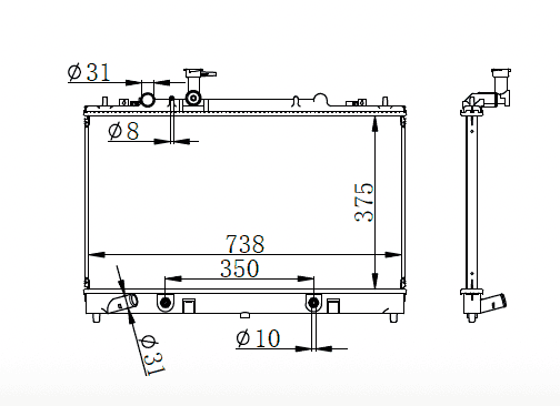 2003-2005 Mazda Atenza Radiator