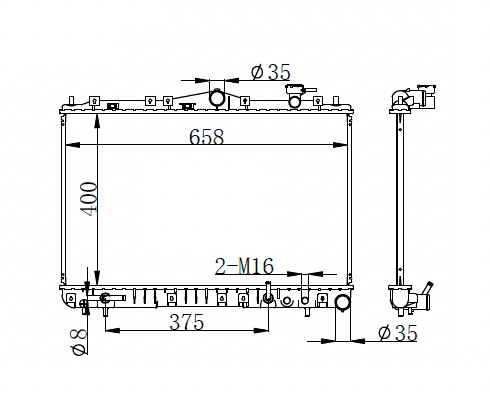 1992-1994 Hyundai Sonata Radiator