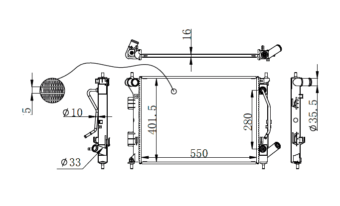 2012-2015 Hyundai Elantra Radiator
