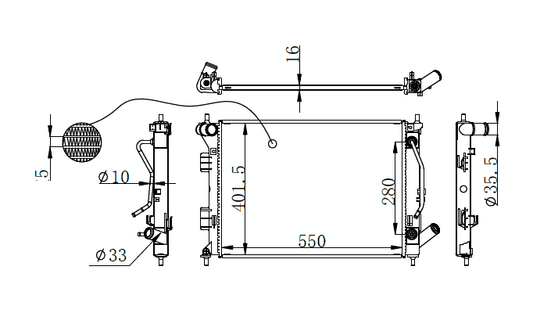 2012-2013 Hyundai Elantra Radiator