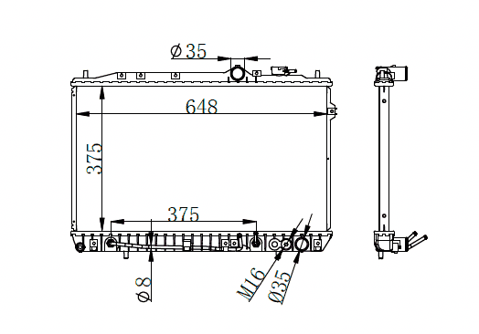 1990-1993 Hyundai Elantra Radiator
