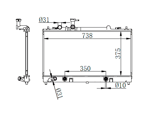 2002-2007 Mazda Atenza Radiator